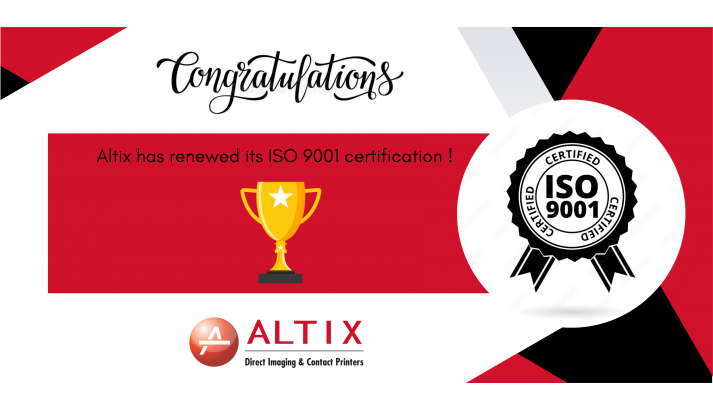 Altix has renewed its ISO 9001 certification ! 